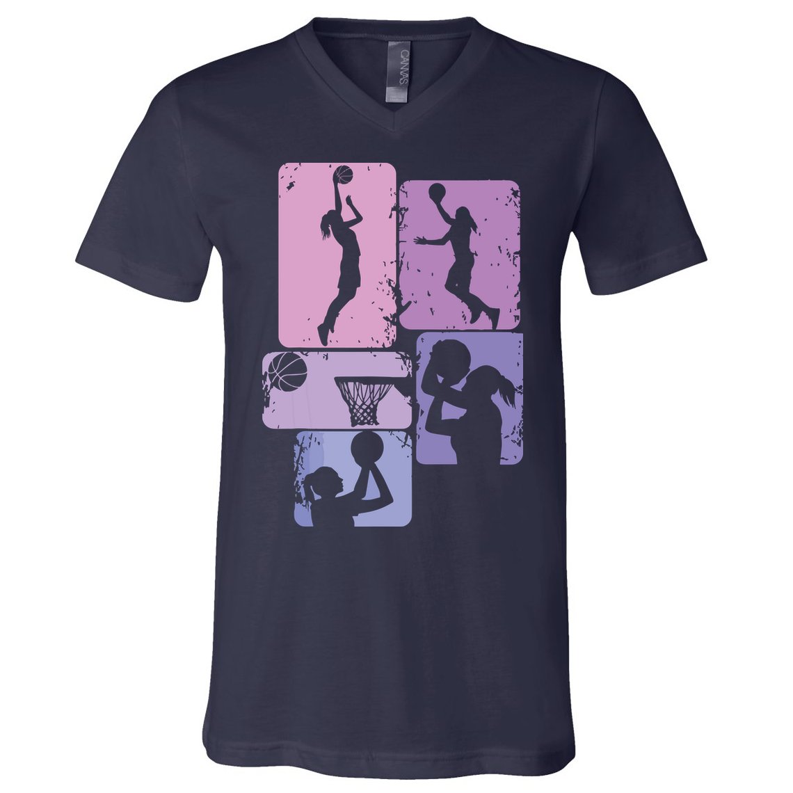 Basketball Women, Female Basketball Player V-Neck T-Shirt