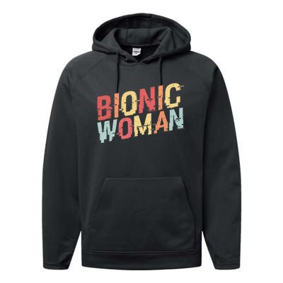 Bionic Woman Funny Injury And Surgery Performance Fleece Hoodie