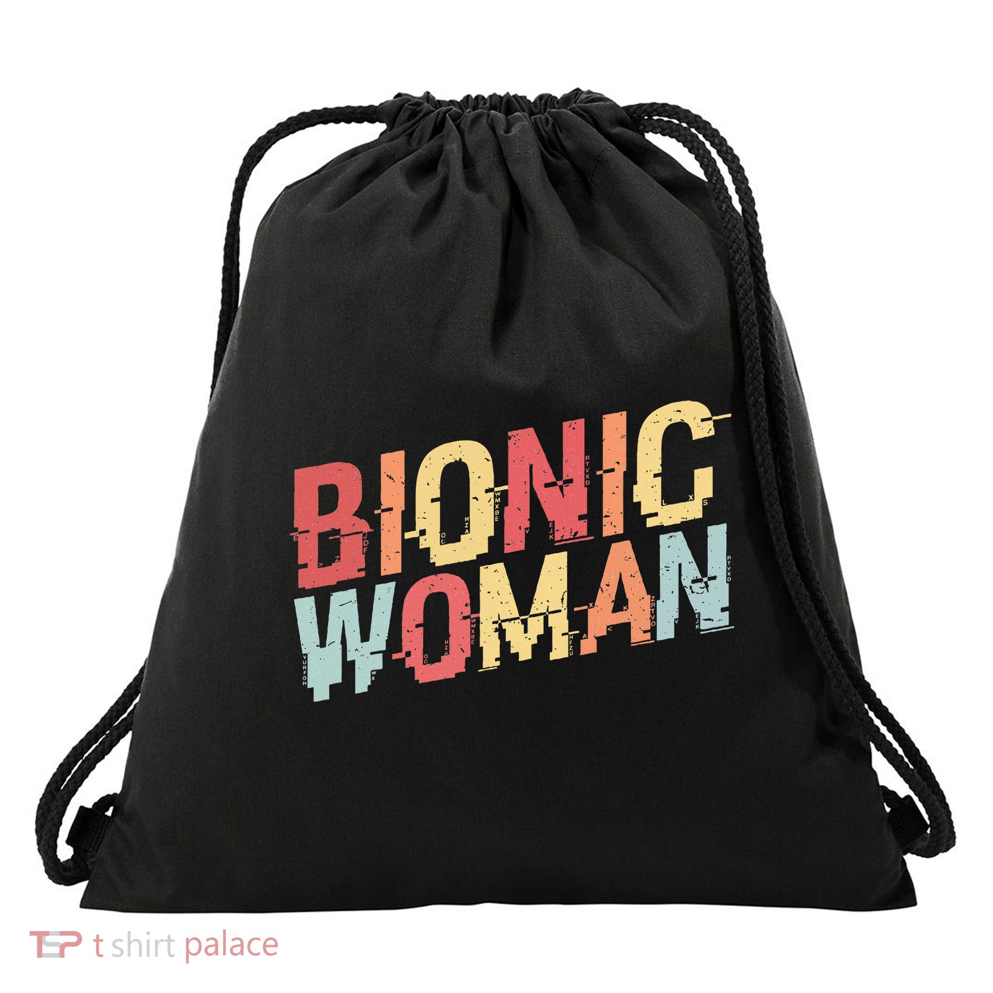 Bionic Woman Funny Injury And Surgery Drawstring Bag