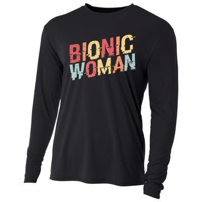 Bionic Woman Funny Injury And Surgery Cooling Performance Long Sleeve Crew