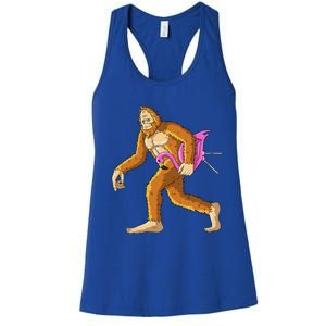 Bigfoot With Flamingo Animal Costume Gift Halloween Women's Racerback Tank