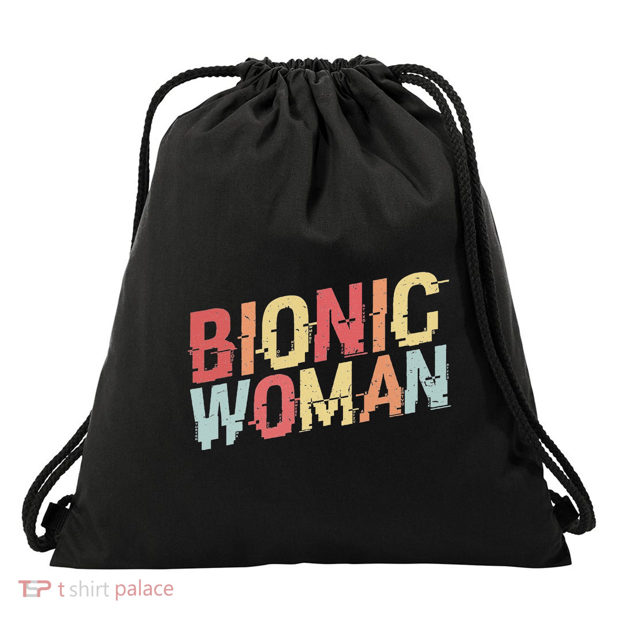 Bionic Woman Funny Injury And Surgery Drawstring Bag
