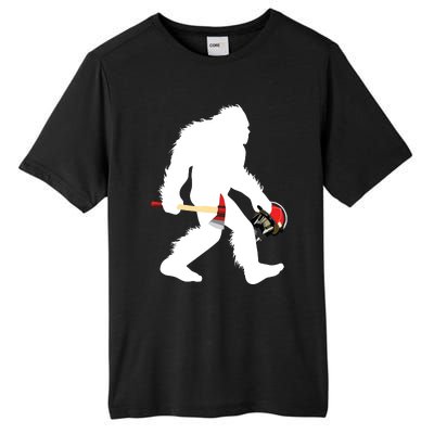 Bigfoot Wildland Firefighter Woodland Sasquatch Fireman Tall Fusion ChromaSoft Performance T-Shirt