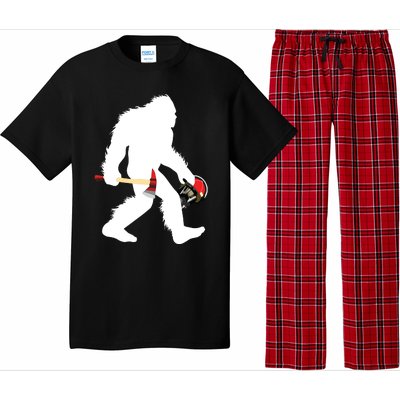 Bigfoot Wildland Firefighter Woodland Sasquatch Fireman Pajama Set