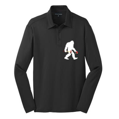 Bigfoot Wildland Firefighter Woodland Sasquatch Fireman Silk Touch Performance Long Sleeve Polo