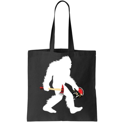 Bigfoot Wildland Firefighter Woodland Sasquatch Fireman Tote Bag