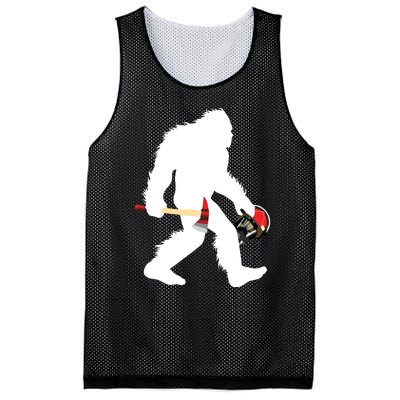 Bigfoot Wildland Firefighter Woodland Sasquatch Fireman Mesh Reversible Basketball Jersey Tank