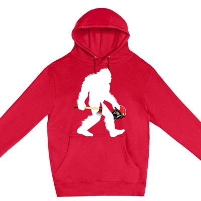 Bigfoot Wildland Firefighter Woodland Sasquatch Fireman Premium Pullover Hoodie