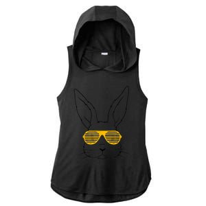 Bunny With Fun Glasses Happy Easter Women Gift Ladies PosiCharge Tri-Blend Wicking Draft Hoodie Tank