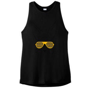 Bunny With Fun Glasses Happy Easter Women Gift Ladies PosiCharge Tri-Blend Wicking Tank