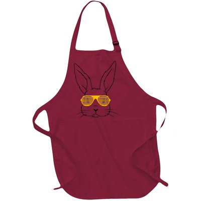 Bunny With Fun Glasses Happy Easter Women Gift Full-Length Apron With Pockets