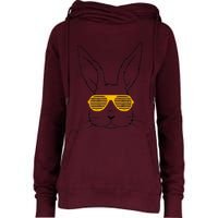 Bunny With Fun Glasses Happy Easter Women Gift Womens Funnel Neck Pullover Hood