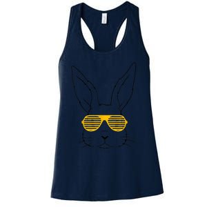 Bunny With Fun Glasses Happy Easter Women Gift Women's Racerback Tank