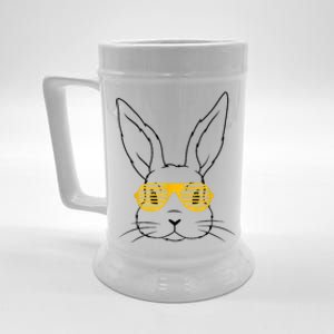 Bunny With Fun Glasses Happy Easter Women Gift Beer Stein