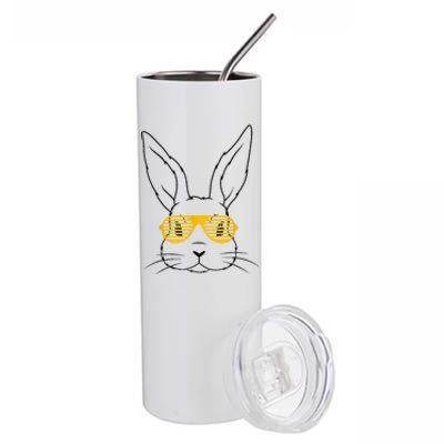 Bunny With Fun Glasses Happy Easter Women Gift Stainless Steel Tumbler