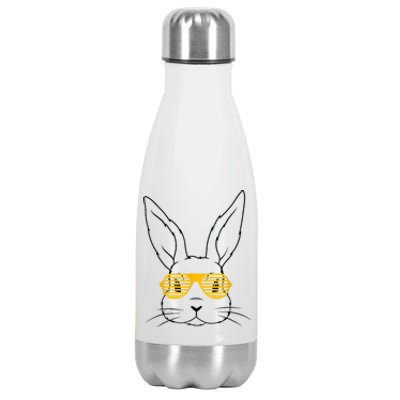 Bunny With Fun Glasses Happy Easter Women Gift Stainless Steel Insulated Water Bottle