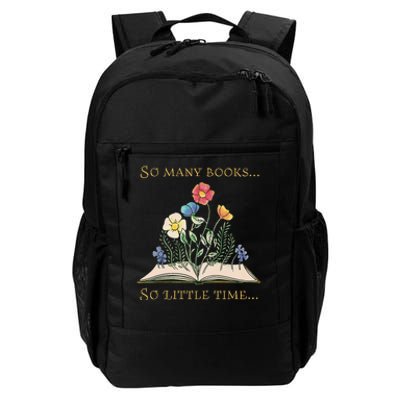 Book With Flower So Many Books Little Time Love To Read Daily Commute Backpack