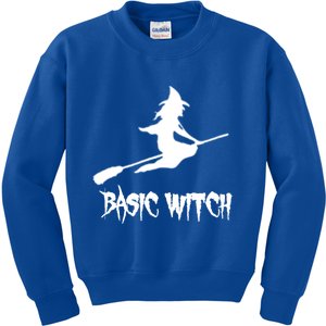 Basic Witch Funny Halloween Quote Gift Kids Sweatshirt