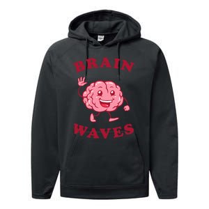 Brain Waves Funny Science Biology Performance Fleece Hoodie