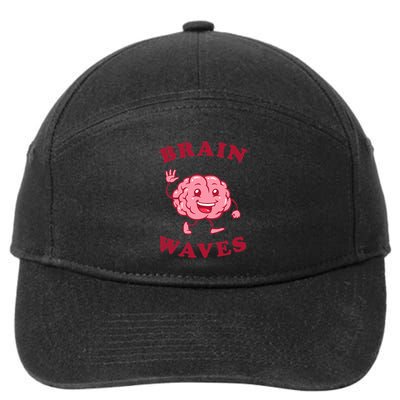 Brain Waves Funny Science Biology 7-Panel Snapback Hat