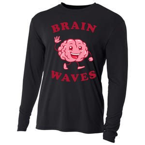 Brain Waves Funny Science Biology Cooling Performance Long Sleeve Crew