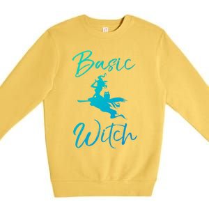 Basic Witch Funny Halloween Party Costume Funny Gift Premium Crewneck Sweatshirt