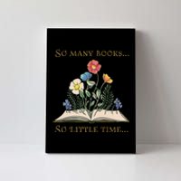 Book With Flower So Many Books Little Time Love To Read Canvas