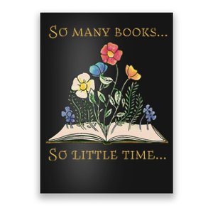 Book With Flower So Many Books Little Time Love To Read Poster