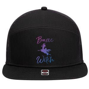 Basic Witch Funny Halloween Party Costume Funny Gift 7 Panel Mesh Trucker Snapback Hat