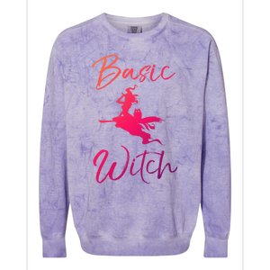 Basic Witch Funny Halloween Party Costume Funny Gift Colorblast Crewneck Sweatshirt