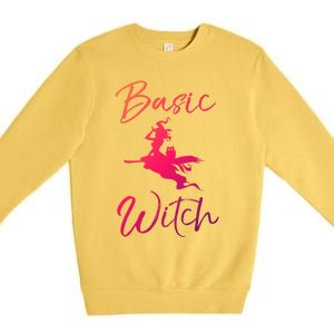 Basic Witch Funny Halloween Party Costume Funny Gift Premium Crewneck Sweatshirt