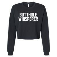 Butthole Whisperer Funny Sarcastic Joke Cropped Pullover Crew