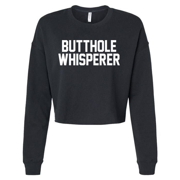 Butthole Whisperer Funny Sarcastic Joke Cropped Pullover Crew