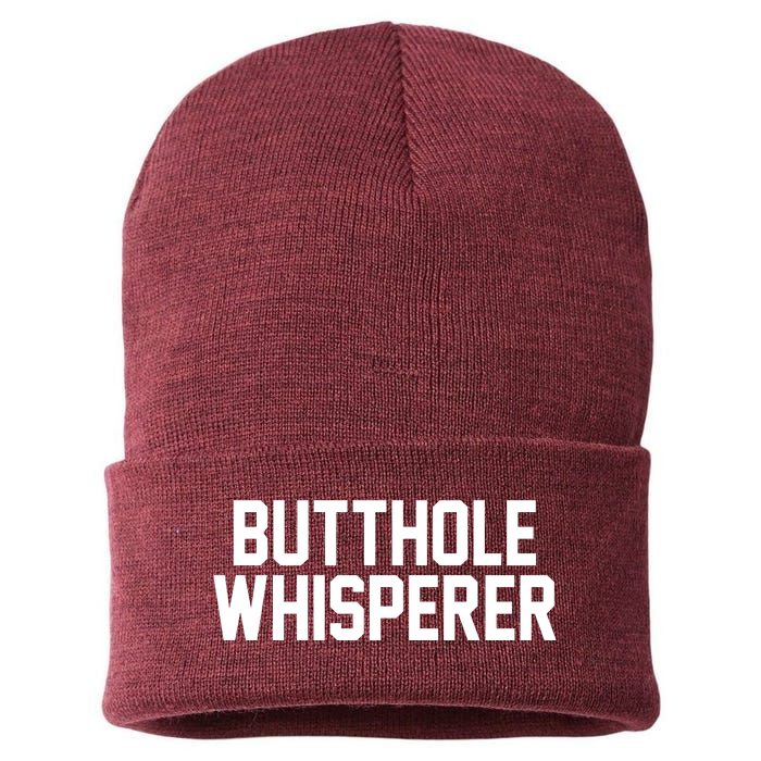 Butthole Whisperer Funny Sarcastic Joke Sustainable Knit Beanie