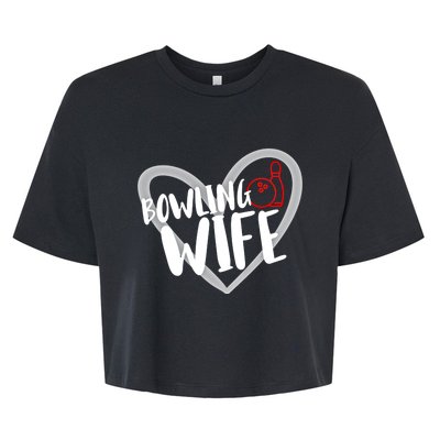 Bowling Wife Funny Bowler Bowling Gift Bella+Canvas Jersey Crop Tee