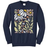 Boho Wildflowers Floral Nature Flower For Wo Nature Lover Tall Sweatshirt