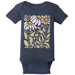 Boho Wildflowers Floral Nature Flower For Wo Nature Lover Baby Bodysuit