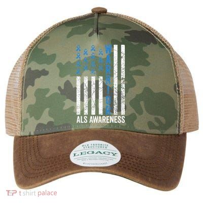 Blue Warrior For  & ALS Awareness Legacy Tie Dye Trucker Hat
