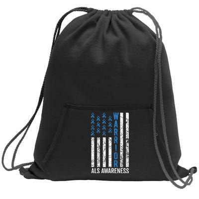 Blue Warrior For  & ALS Awareness Sweatshirt Cinch Pack Bag