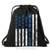 Blue Warrior For  & ALS Awareness Drawstring Bag