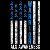 Blue Warrior For  & ALS Awareness Drawstring Bag