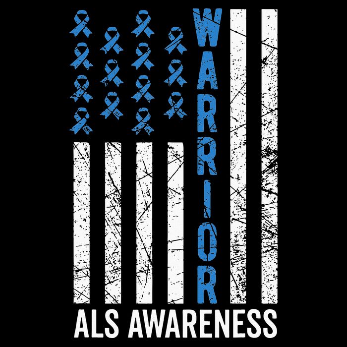 Blue Warrior For  & ALS Awareness Drawstring Bag
