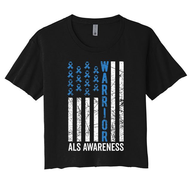 Blue Warrior For  & ALS Awareness Crop Top