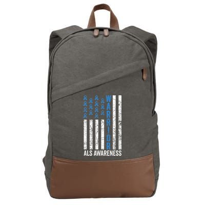 Blue Warrior For  & ALS Awareness Cotton Canvas Backpack
