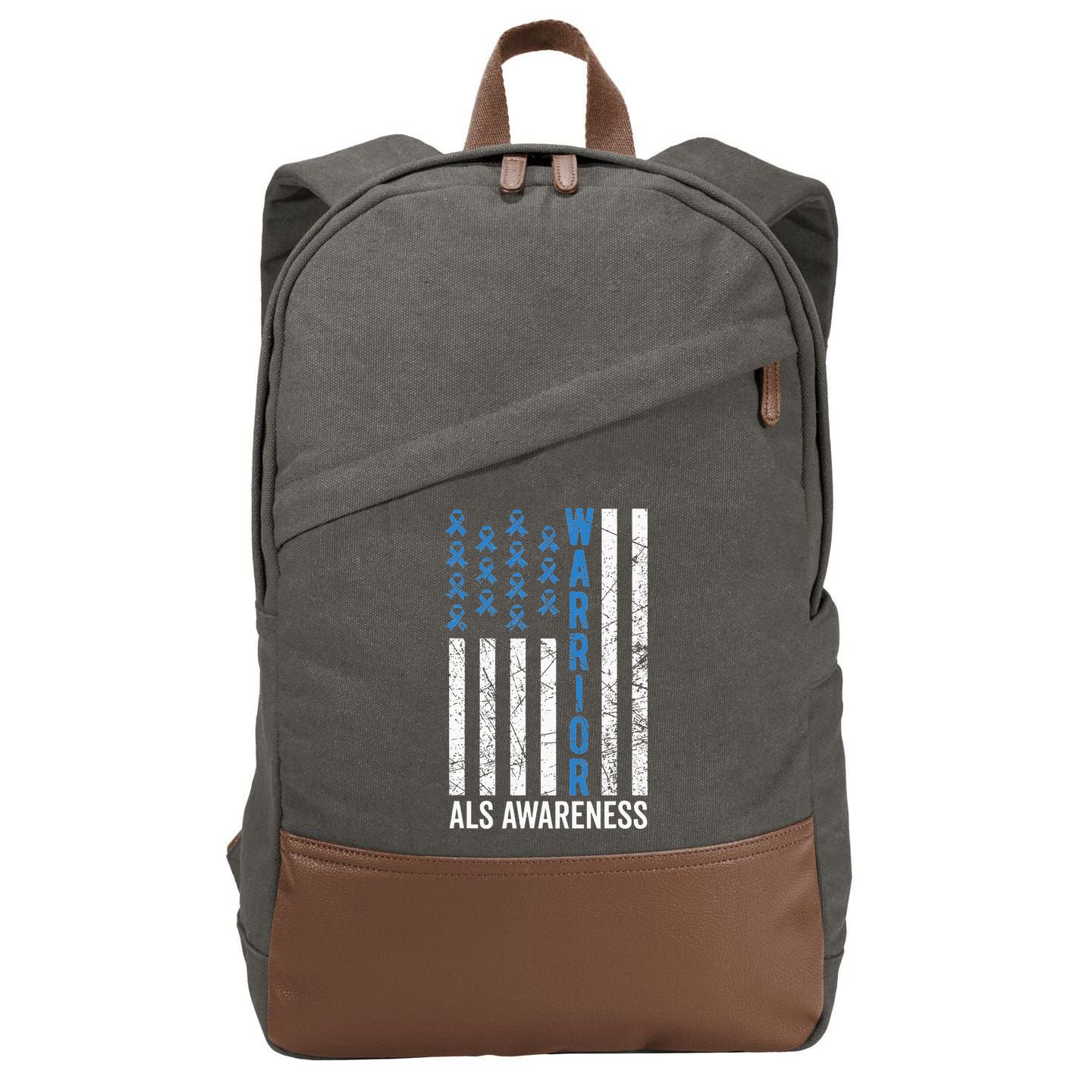 Blue Warrior For  & ALS Awareness Cotton Canvas Backpack