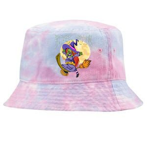 Broomstick Witchcraft Full Moon Halloween Party Spooky Witch Great Gift Tie-Dyed Bucket Hat