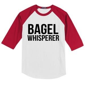 Bagel Whisperer Funny Lover Baking Baker Gift Christmas Gift Kids Colorblock Raglan Jersey