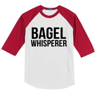 Bagel Whisperer Funny Lover Baking Baker Gift Christmas Gift Kids Colorblock Raglan Jersey