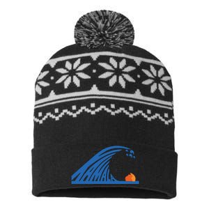 Blue Wave For Kamala Harris Trump Funny USA-Made Snowflake Beanie