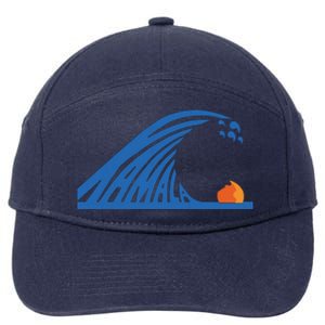 Blue Wave For Kamala Harris Trump Funny 7-Panel Snapback Hat